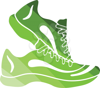 Fitness sneakers icon. Flat color design. Vector illustration.
