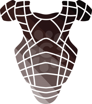 Baseball chest protector icon. Flat color design. Vector illustration.