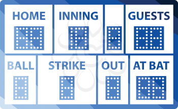 Baseball scoreboard icon. Flat color design. Vector illustration.