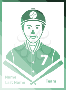Baseball card icon. Flat color design. Vector illustration.