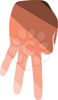 Baseball catcher gesture icon. Flat color design. Vector illustration.