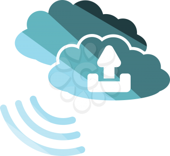 Cloud connection icon. Flat color design. Vector illustration.