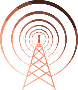 Radio antenna icon. Flat color design. Vector illustration.