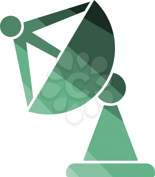 Satellite antenna icon. Flat color design. Vector illustration.