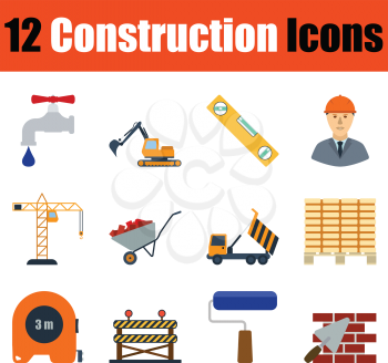 Construction icon set. Color  design. Vector illustration.
