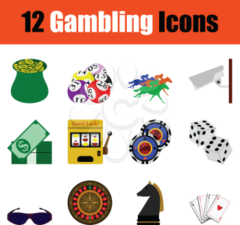 Gambling icon set. Color  design. Vector illustration.