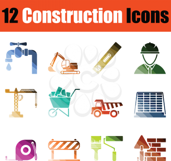 Set of Construction icons. Gradient color design. Vector illustration.