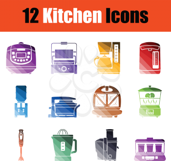 Set of kitchen icons. Gradient color design. Vector illustration.