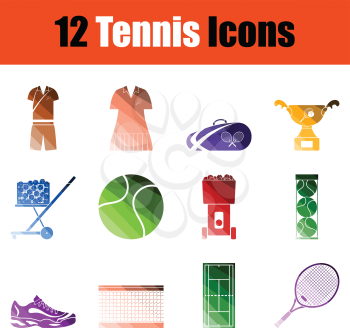 Set of Tennis icons. Gradient color design. Vector illustration.