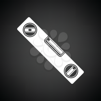 Icon of construction level . Black background with white. Vector illustration.