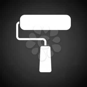 Icon of construction paint brushes. Black background with white. Vector illustration.