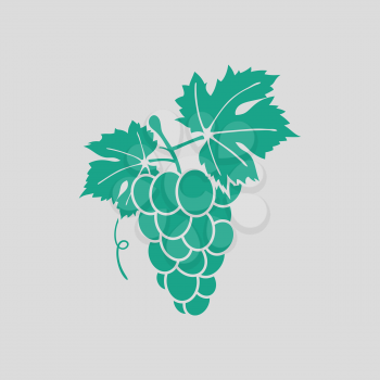 Icon of Grape. Gray background with green. Vector illustration.