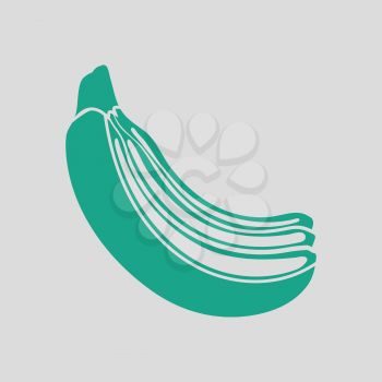 Icon of Banana. Gray background with green. Vector illustration.
