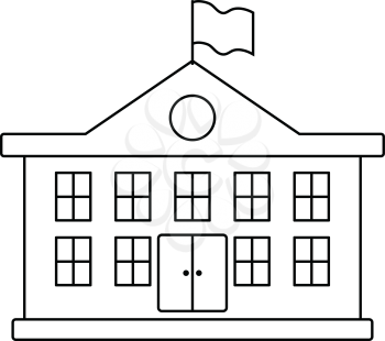 School building icon. Thin line design. Vector illustration.