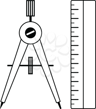 Compasses  icon. Thin line design. Vector illustration.