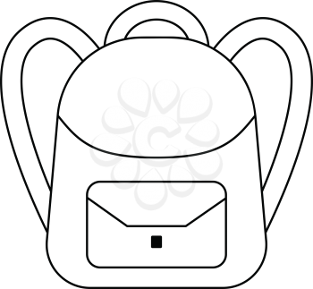 School rucksack  icon. Thin line design. Vector illustration.
