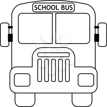 School bus icon. Thin line design. Vector illustration.