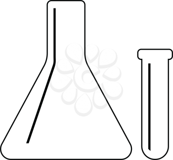 Chemical bulbs icon. Thin line design. Vector illustration.