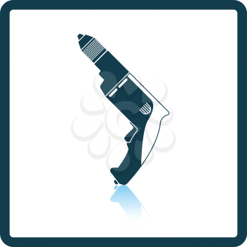 Electric drill icon. Shadow reflection design. Vector illustration.