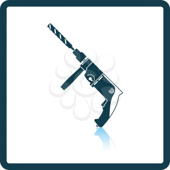 Electric perforator icon. Shadow reflection design. Vector illustration.