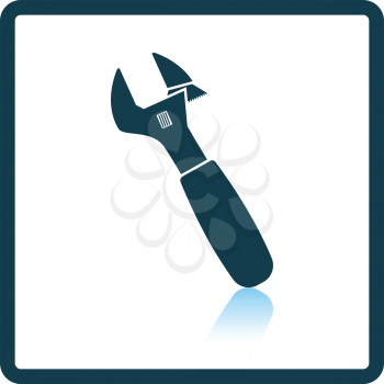 Adjustable wrench  icon. Shadow reflection design. Vector illustration.