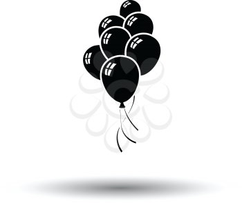 Party balloons and stars icon. White background with shadow design. Vector illustration.