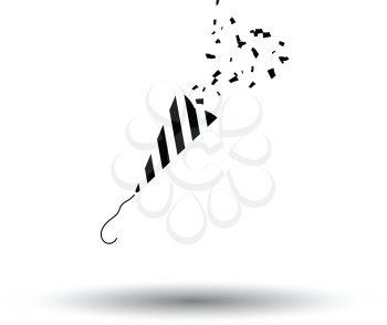 Party petard  icon. White background with shadow design. Vector illustration.
