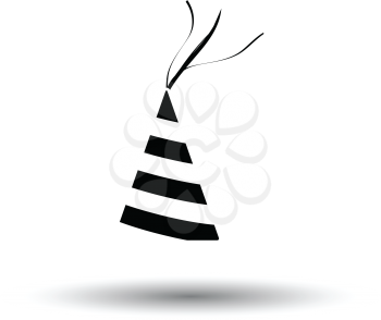 Party cone hat icon. White background with shadow design. Vector illustration.