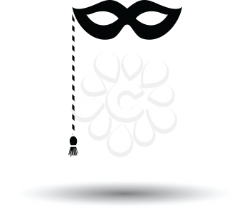 Party carnival mask icon. White background with shadow design. Vector illustration.