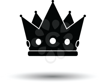 Party crown icon. White background with shadow design. Vector illustration.