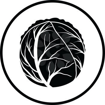 Cabbage icon. Thin circle design. Vector illustration.