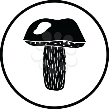 Mushroom  icon. Thin circle design. Vector illustration.