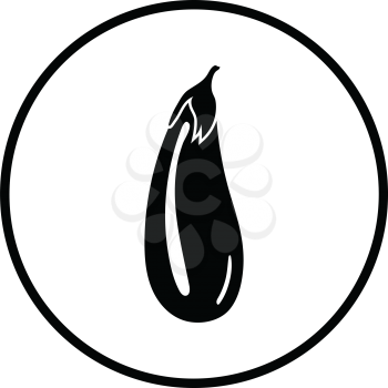 Eggplant  icon. Thin circle design. Vector illustration.