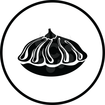 Bush pumpkin icon. Thin circle design. Vector illustration.