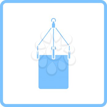 Alpinist Bucket Icon. Blue Frame Design. Vector Illustration.