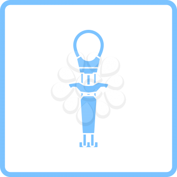 Alpinist Camalot Icon. Blue Frame Design. Vector Illustration.