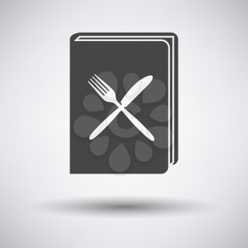 Menu Book Icon. Dark Gray on Gray Background With Round Shadow. Vector Illustration.