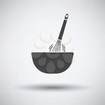 Corolla Mixing In Bowl Icon. Dark Gray on Gray Background With Round Shadow. Vector Illustration.