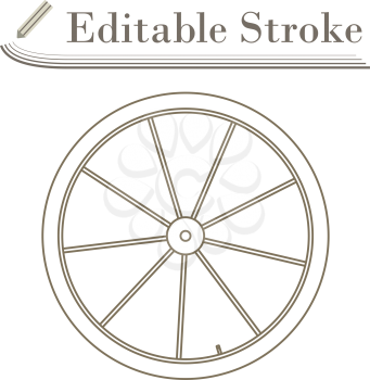 Bike Wheel Icon. Editable Stroke Simple Design. Vector Illustration.