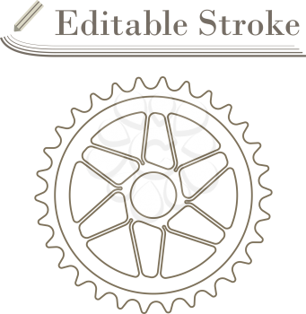Bike Gear Star Icon. Editable Stroke Simple Design. Vector Illustration.