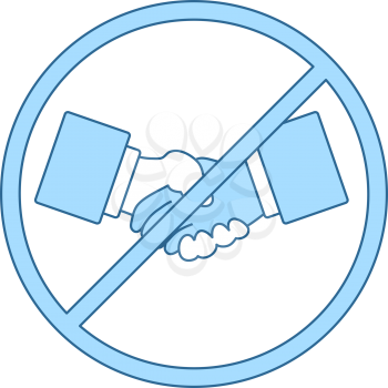 No Hand Shake Icon. Thin Line With Blue Fill Design. Vector Illustration.