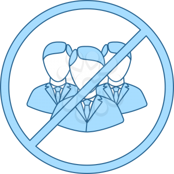 No Meeting Icon. Thin Line With Blue Fill Design. Vector Illustration.