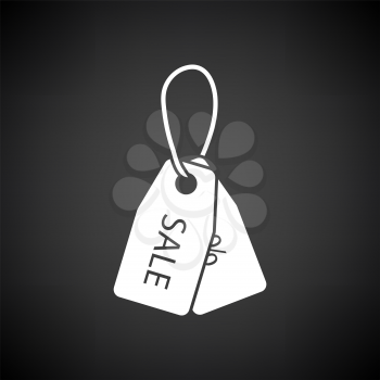 Discount Tags Icon. White on Black Background. Vector Illustration.