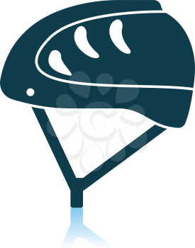 Climbing Helmet Icon. Shadow Reflection Design. Vector Illustration.