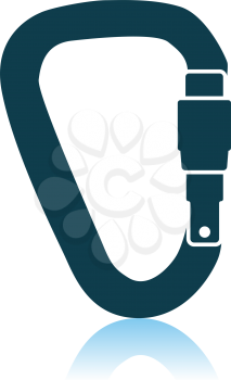Alpinist Carabine Icon. Shadow Reflection Design. Vector Illustration.