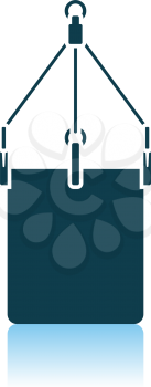Alpinist Bucket Icon. Shadow Reflection Design. Vector Illustration.