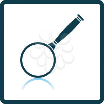 Magnifier Icon. Square Shadow Reflection Design. Vector Illustration.