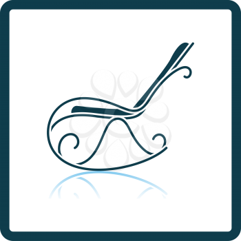 Rocking Chair Icon. Square Shadow Reflection Design. Vector Illustration.