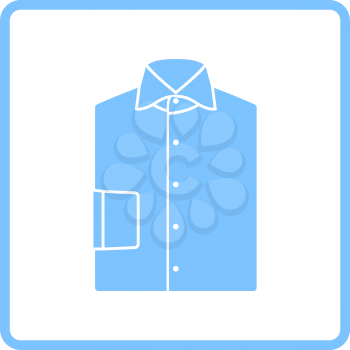 Folded Shirt Icon. Blue Frame Design. Vector Illustration.