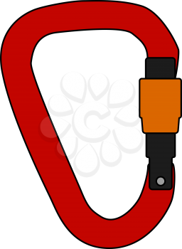 Alpinist Carabine Icon. Editable Outline With Color Fill Design. Vector Illustration.